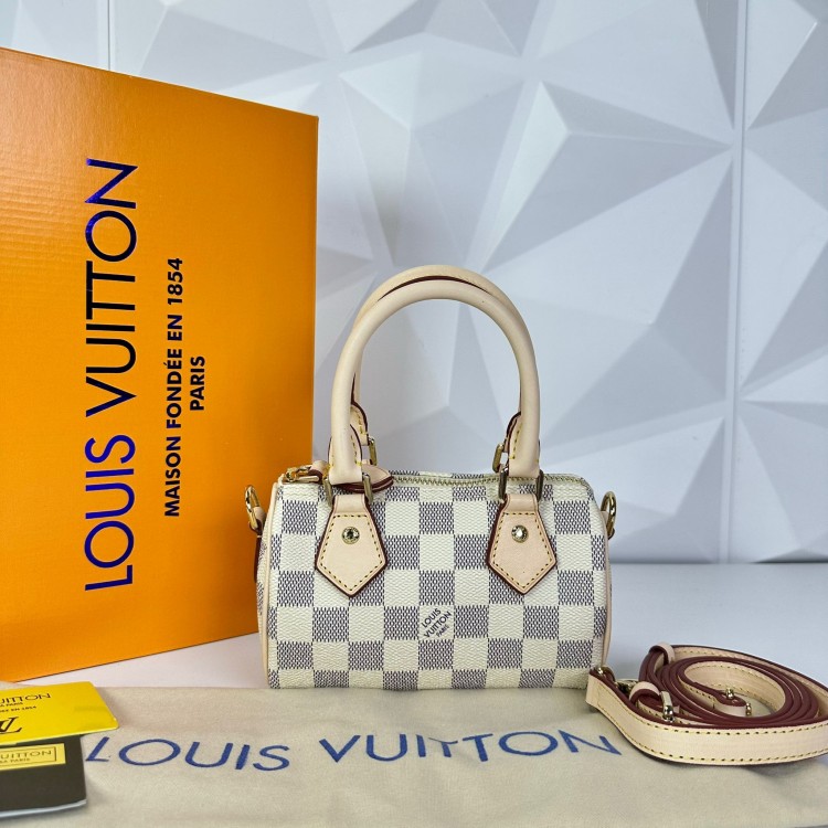 LOUİS VUİTTON NANO SPEEDY 15 CM KAHVE DAMALİ